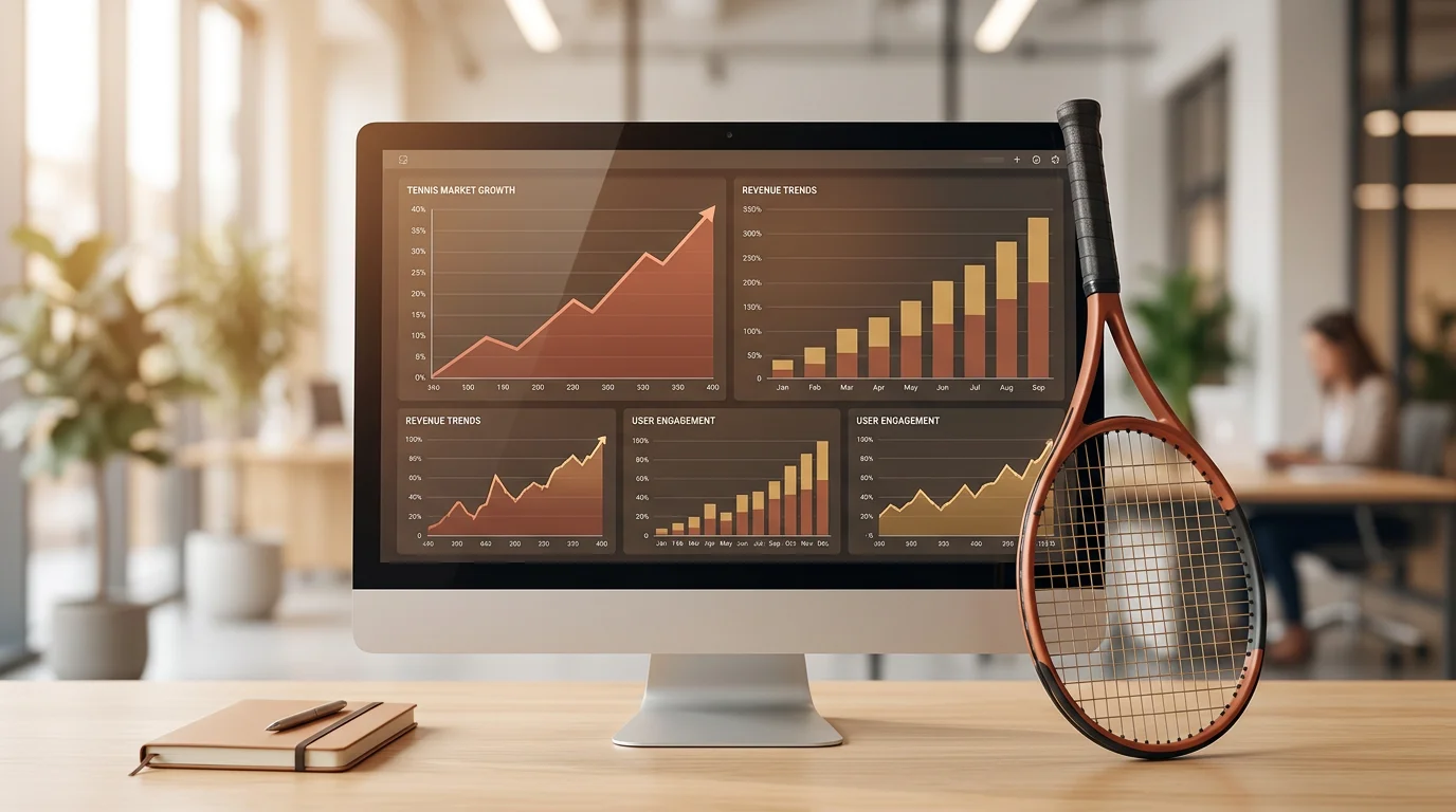 Overzicht van sportstatistieken met tennisdata op een scherm